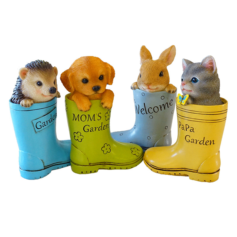 synthetic resin creative super cute warm decoration courtyard garden home balcony writing desk cute animal crafts