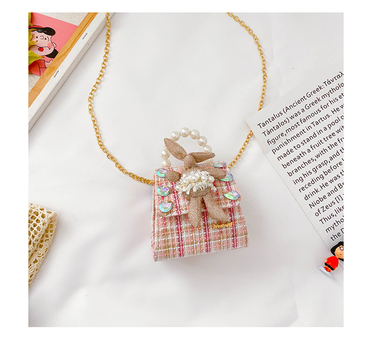 Girl'S Small Polyester Plaid Bow Knot Cute Square String Buckle Handbag display picture 4