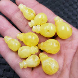 玉龙玉器人造蜜蜡三通散珠浅黄色蜜蜡一体三通配件配饰三通