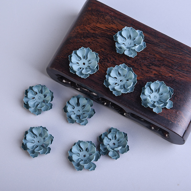 5-piece costume headwear decoration lotus flower holder accessories handmade diy pendant flower bead holder metal material