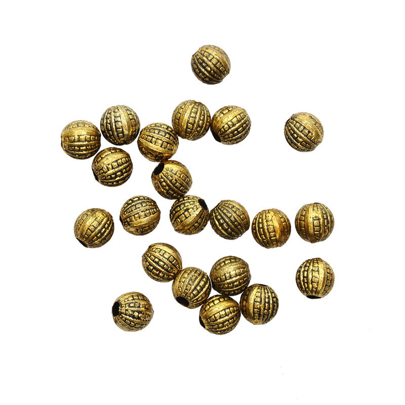 廠家直銷 古銅色鍍金西瓜珠隔珠 DIY散珠 中國結流蘇 塑料圓珠子