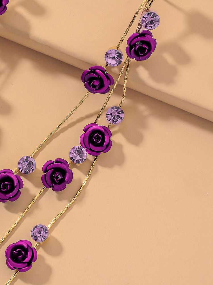 Women'S Gender Ethnic Style Flower Diamond Alloy Artificial Gemstones Earrings