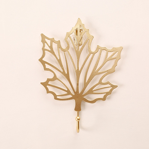 Nordic metal leaf hook ins style creative cloakroom model room entry key rack leaf hook decoration