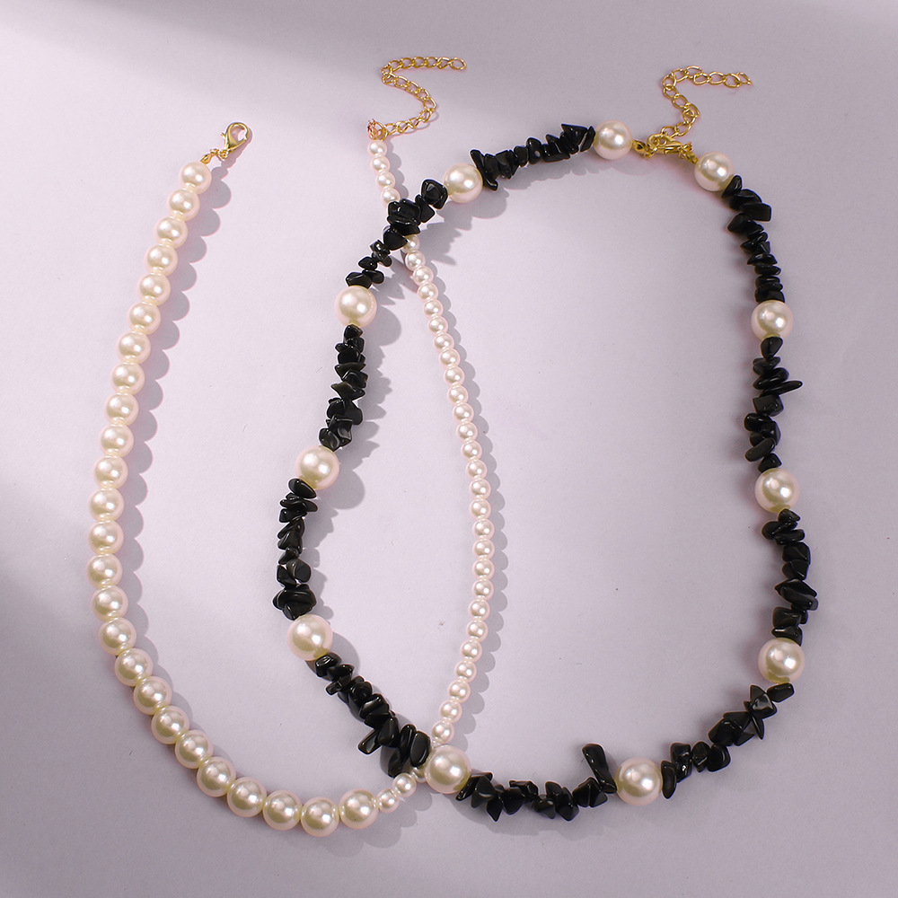 Hot-sale Colorful Natural Stone Double-layer Necklace Bohemian Holiday Style Fashion Pearl Necklace Wholesale Nihaojewelry display picture 4