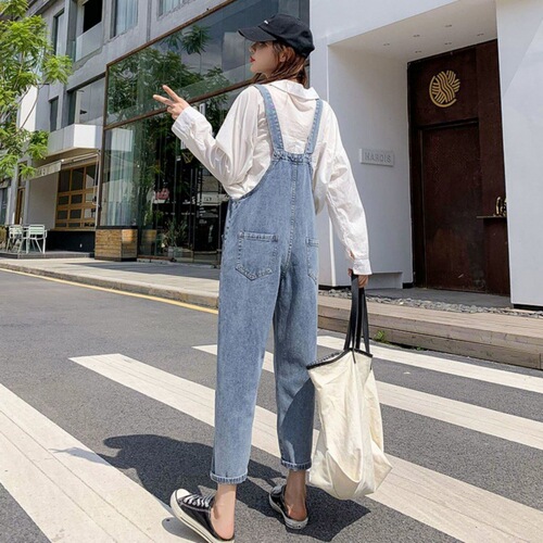 Overalls for women, Korean style loose jumpsuits, slim and versatile, Internet celebrity Mori women's wide-leg jeans 2024 new spring