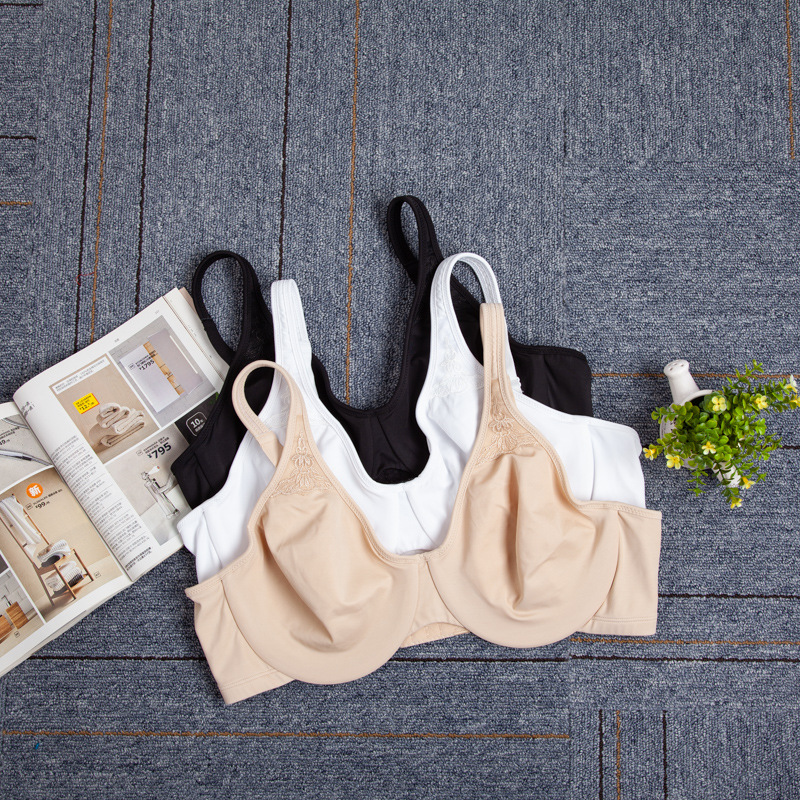 One-piece delivery invisible steel ring seamless Cup surface foreign trade underwear big chest small simple glossy plus size bra bra