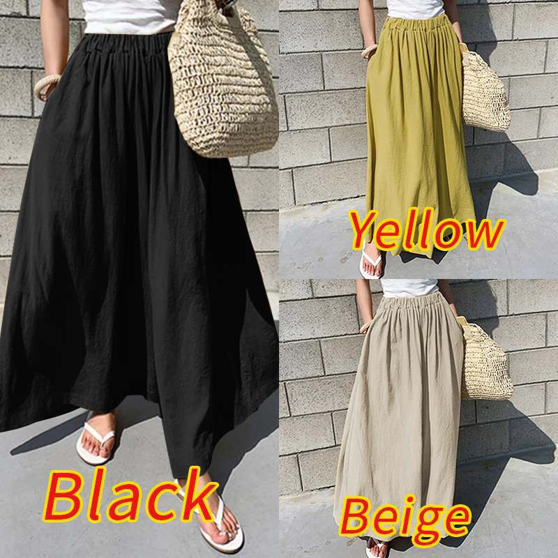Super large lady Wide leg pants 2020 fashion leisure time Cotton and hemp Paige trousers Woman street abrasion pocket