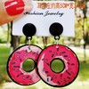 Fashionable cartoon acrylic asymmetrical lipstick, earrings with letters, internet celebrity, Korean style