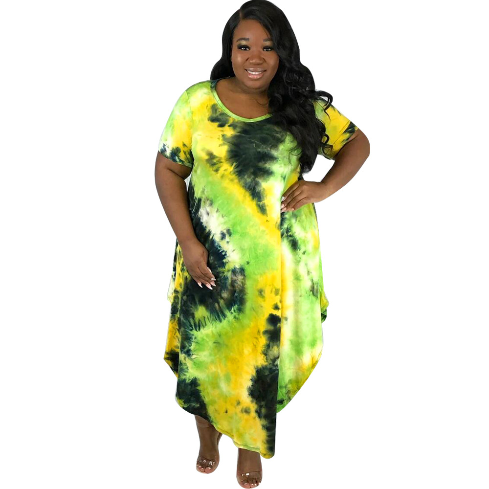 Spot Plus Size Loose Printed Dress NSWNY62256