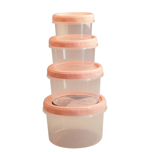 Food-grade plastic transparent preservation box, round heating plastic can refrigerator cold storage box, slime packaging can