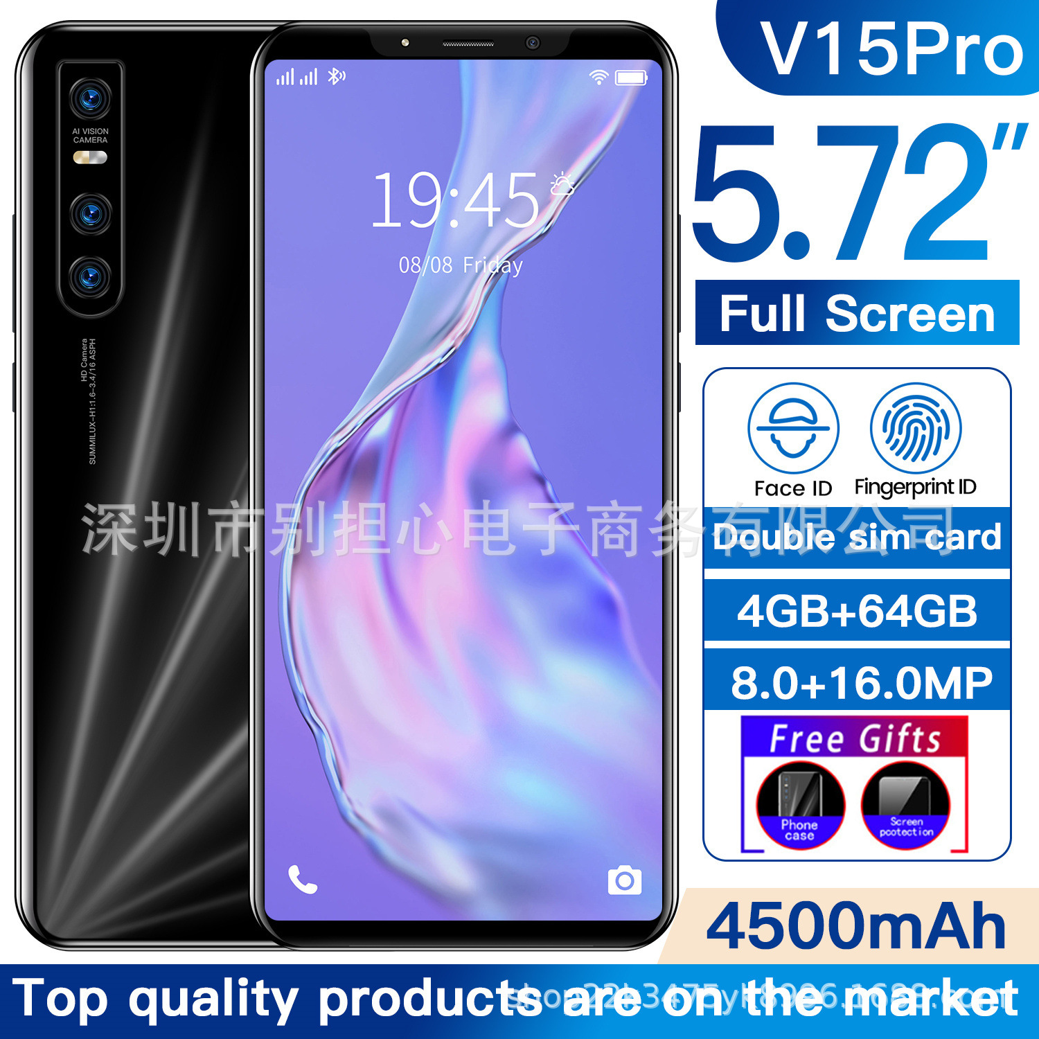New cross border shopee V15PRO Cheap Android intelligence mobile phone 512 4+Memory One piece On behalf of