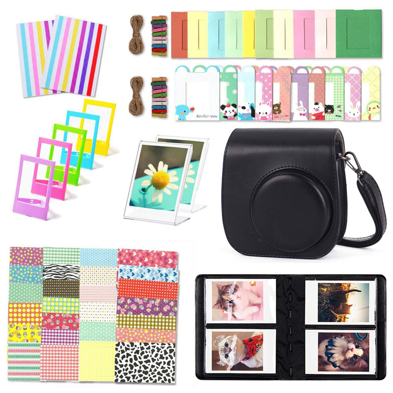Polaroid Instax Mini 11 accessories suit camera bag shoulder strap album photo frame 8 in 1 Black