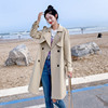 Little overcoat coat Easy belt Windbreaker Mid length version 2023 new pattern Show thin Waist Autumn spring and autumn