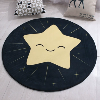 computer chair floor mat living — Avtomobil döşəmə paspasları - stars-80cm-diameter-round