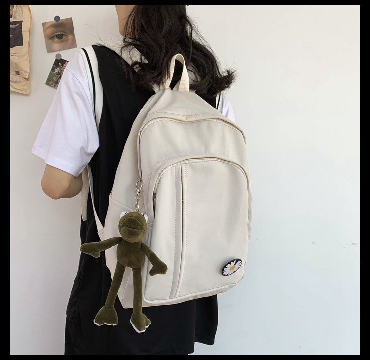 Schoolbag New Korean Fashion Campus Large Capacity Solid Color Backpack Simple Backpack Wholesale Nihaojewelry display picture 43