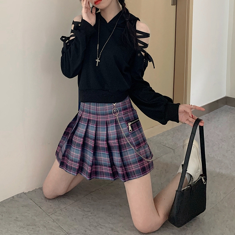 Kawaii Clothing Gothic Punk Cat Hoodie Black Sweatshirt Kawaii Clothing Gothic Punk Cat Hoodie Black Sweatshirt