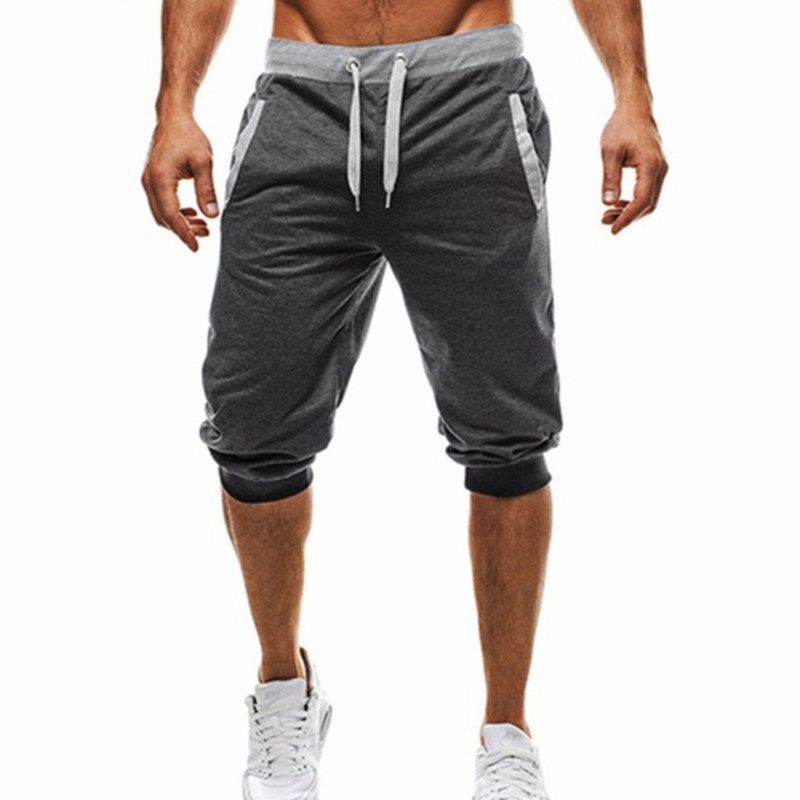 1 pantaloncini da jogging a cinque punti, di media lunghezza, alla moda, casual, sportivi, slim fit, a blocchi di colore, da uomo europei e americani_voghion.com