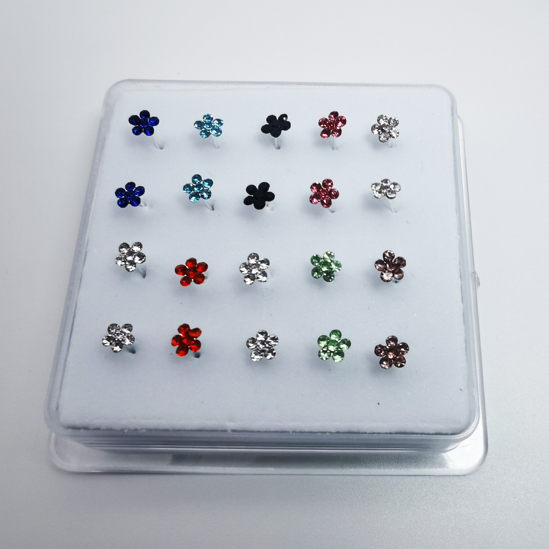Simple Style Flower Copper Silver Plated Rhinestones Nose Studs In Bulk display picture 3
