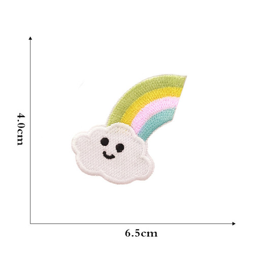 Computer embroidered cartoon rainbow cloth patch children's clothing accessories accessories patch patch five-pointed star self-adhesive embroidery applique