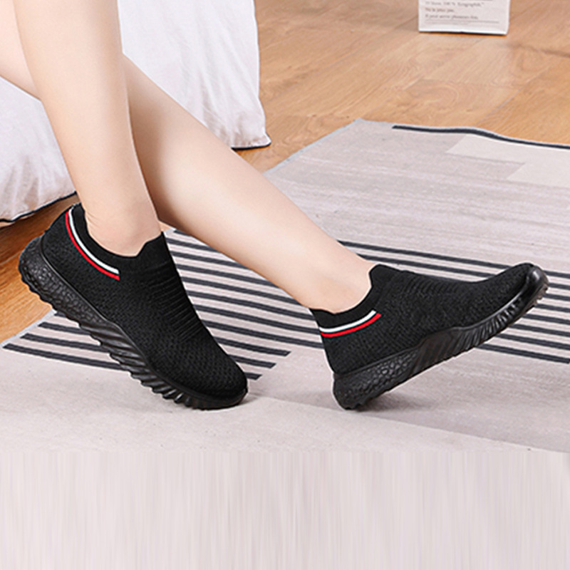 厂家直销休闲夏季网面女鞋飞织学生休闲运动鞋老北京布鞋一脚蹬女