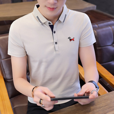 夏季男式短袖POLO衫韩版修身翻领半袖运动速干衣服学生服工作ins