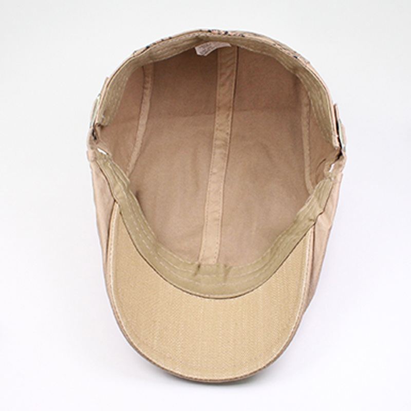 Karierte Baskenmütze für Herren, farbig, lässig, Entenzunge, modischer Baumwoll-Sonnenschutz und Sonnenschutz-Malerhut_voghion.com