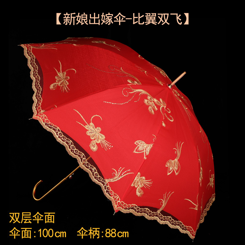 新款出嫁新娘伞中国风婚嫁喜庆出门伞结婚大红色陪嫁喜伞婚庆用品详情图19