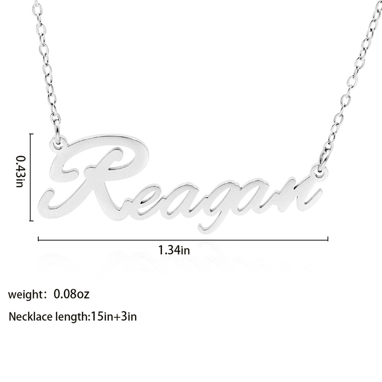 Fashionable Stainless Steel Customizable English Alphabet Name Ladies Necklace Wholesale display picture 3