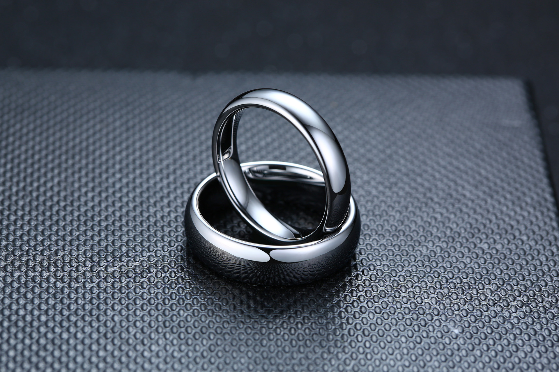 Simple Style Geometric Tungsten Steel Rings Plating Stainless Steel Rings