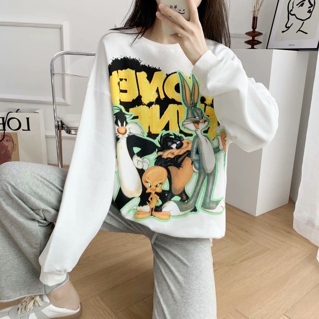 autumn new college style loose cartoon long-sleeved sweatshirt  NSAM2295