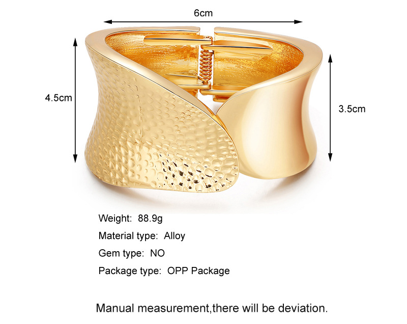 new gold-plated asymmetrical leaf shape unilateral polka dot bracelet