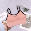 Street sports bra with letters, breast pads, push up T-shirt, underwear, European style, lifting effect