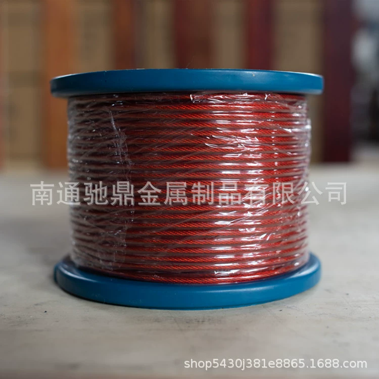 Экологически чистый и без запаха полипропиленовый пластиковый оцинкованный трос производителя 6X19 + FC/IWR прозрачный красный ПВХ-пластик распылительная углеродистая сталь