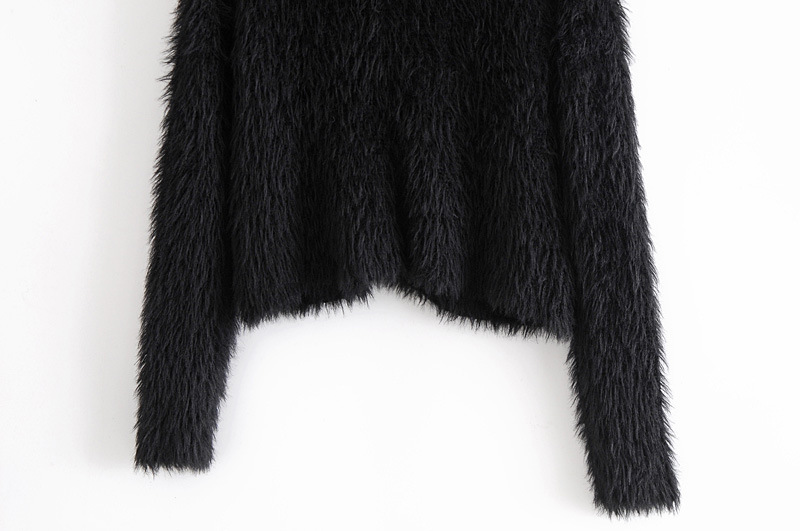 faux fur buttoned knitted cardigan NSAM12270