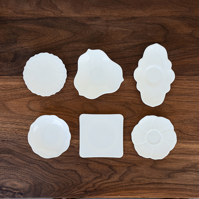 Dehua ovejas grasa Jade porcelana blanca china taza de té estera titular de la olla hogar Kung Fu taza de té anti-scald almohadilla de aislamiento taza de té Mat personalización