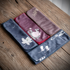 Da'an Tang Flower Pattern Color Drawn Tea Towel Absorbent Thick Towel Absorbent Non- shedding Teapot Tea Towel Mat Tea Ceremony Special Purpose