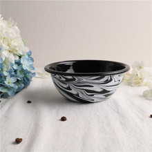 印象搪瓷 出口芬蘭 藝術 白色流雲大理石紋谷物搪瓷沙拉酸奶面碗