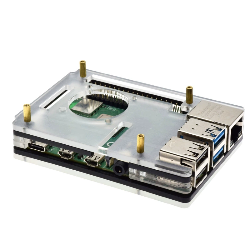 Raspberry Pi 4B 6 layer of acrylic shell Raspberry Pi 4B LED Blu -ray cooling fan