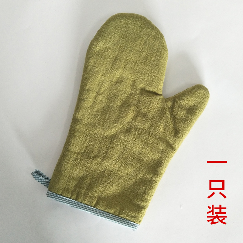 Guantes para microondas-Algodón Lino-Verde