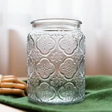 久隆定制竹木玻璃罐可喷色梅花玻璃罐 定制茶叶糖果罐大号储物罐