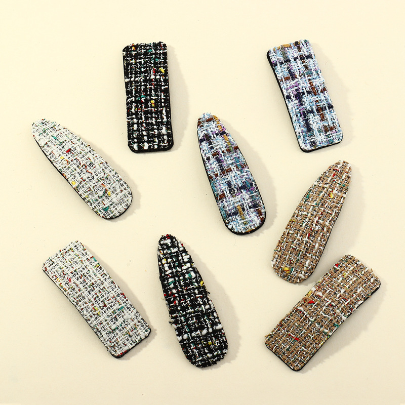 Korea Simple Fabric Plaid Hairpin display picture 3