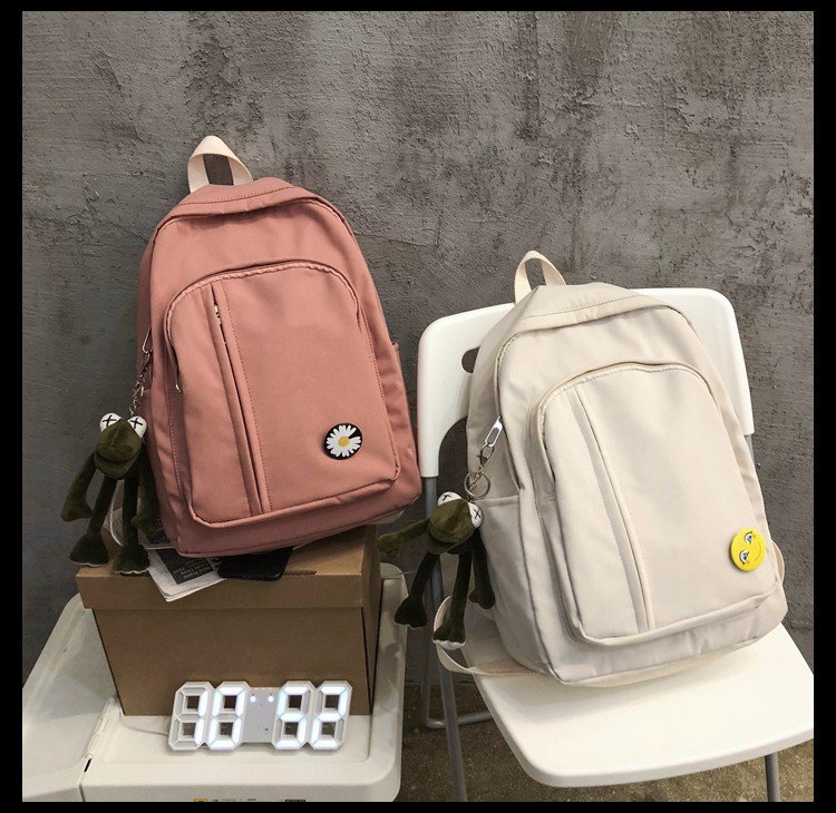 Schoolbag New Korean Fashion Campus Large Capacity Solid Color Backpack Simple Backpack Wholesale Nihaojewelry display picture 11