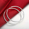 Earrings, accessory, fashionable silver glossy jewelry, European style, wholesale