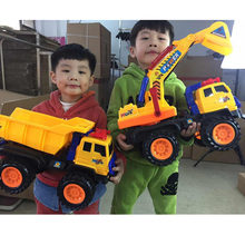 超大號挖掘機玩具工程車套裝兒童滑行玩具車挖土機翻斗車汽車模型