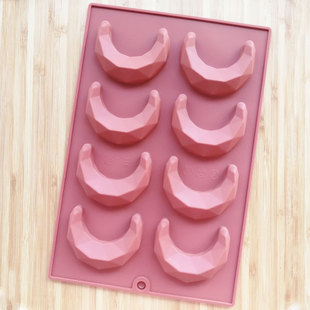 8 hole three-dimensional diamond moon mousse silicone mold French mousse DIY chocolate cake dessert fudge mold