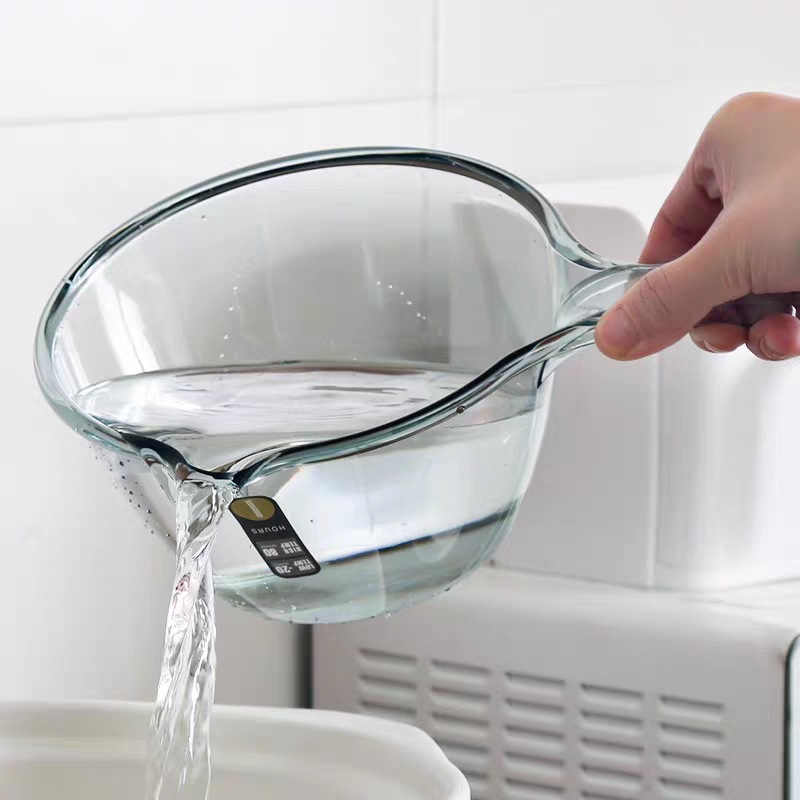 廠家直銷廚房水勺透明加厚長柄平底大不爛居家日用用品塑料水瓢