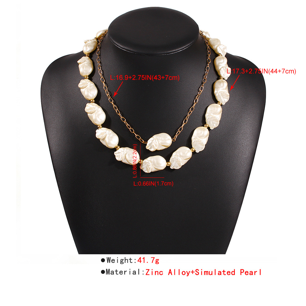 Fashion Holiday Style Irregular Pearl Necklace Creative Wild Necklace Set Wholesale Nihaojewelry display picture 1