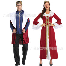 M-XL 男扮演国王与皇后装 童话话剧女皇派对服cosplay 万圣节服装