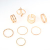 Set, ring, accessories, Japanese and Korean, 8 pieces, on index finger
