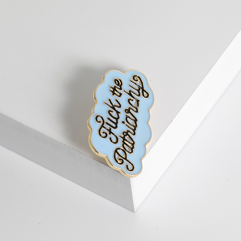 New Style Brooch Creative Badge Sovereign Cloud Lettering Enamel Badge Fuck The Patiianchy Wholesale Nihaojewelry display picture 5
